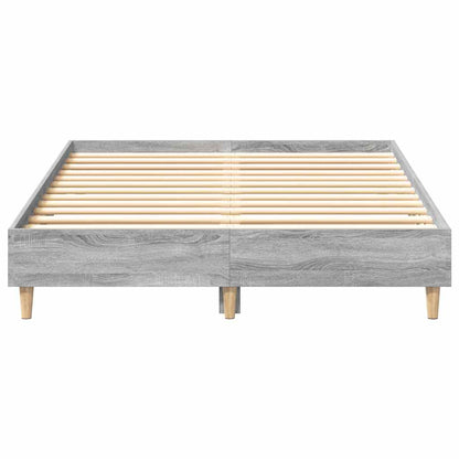 Bed Frame No Mattress Grey Sonoma 140x190 cm Engineered Wood