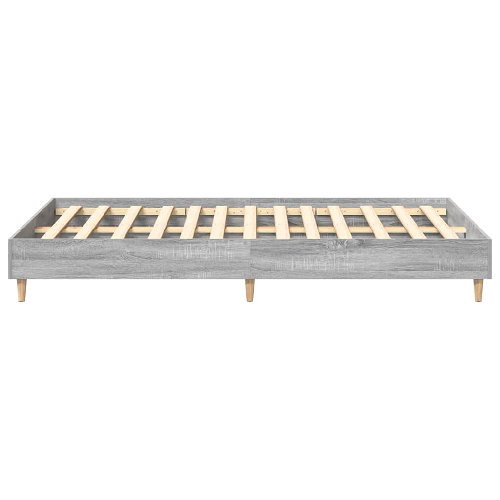 Bed Frame No Mattress Grey Sonoma 140x190 cm Engineered Wood