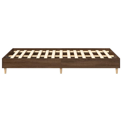 Bed Frame No Mattress Brown Oak 140x190 cm Engineered Wood