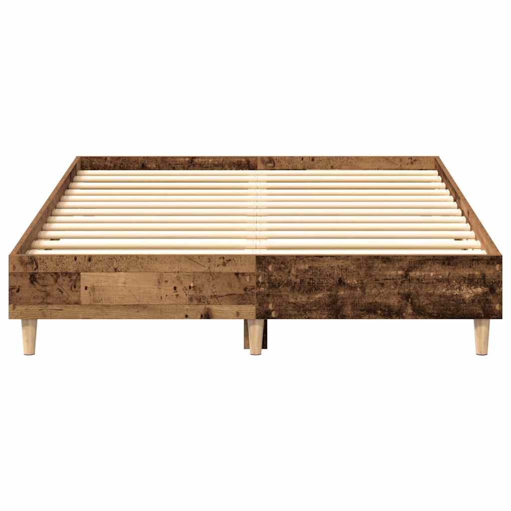 Bed Frame No Mattress Old Wood 140x190 cm Engineered Wood