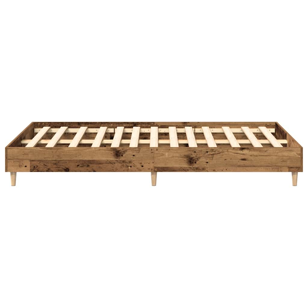 Bed Frame No Mattress Old Wood 140x190 cm Engineered Wood