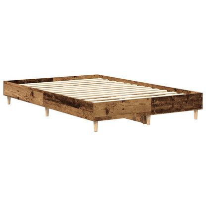 Bed Frame No Mattress Old Wood 140x190 cm Engineered Wood