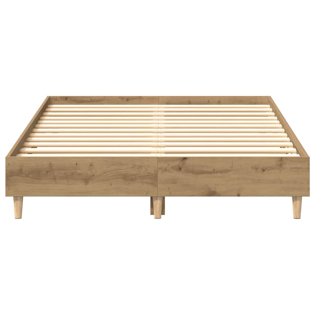 Bed Frame No Mattress Artisan Oak 140x190 cm Engineered Wood