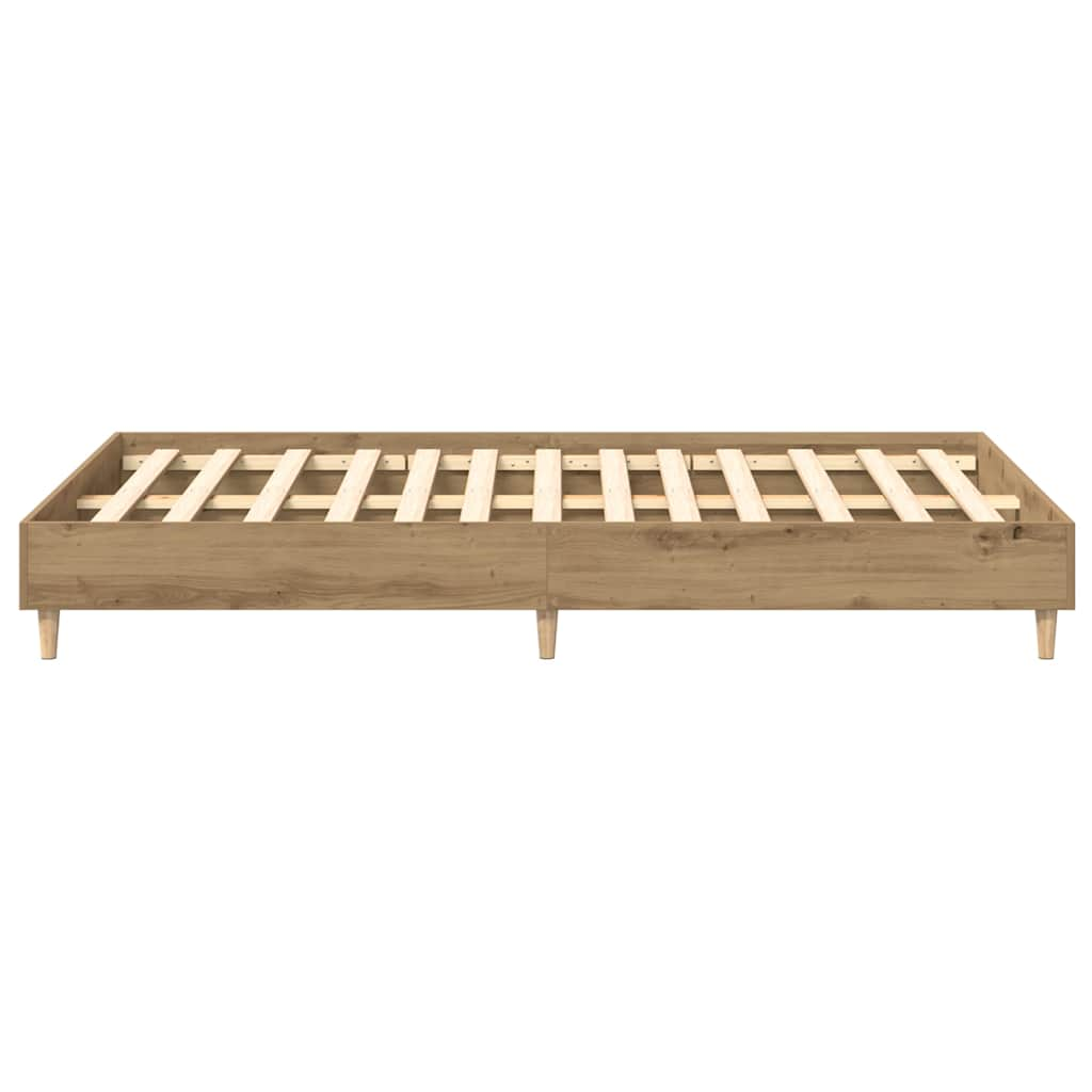 Bed Frame No Mattress Artisan Oak 140x190 cm Engineered Wood