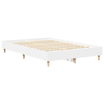 Bed Frame No Mattress White 135x190 cm Double Engineered Wood