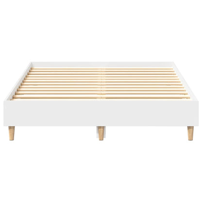 Bed Frame No Mattress White 135x190 cm Double Engineered Wood