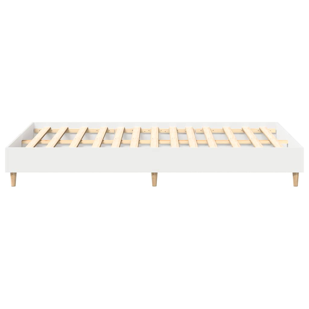 Bed Frame No Mattress White 135x190 cm Double Engineered Wood