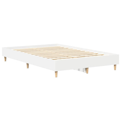 Bed Frame No Mattress White 135x190 cm Double Engineered Wood