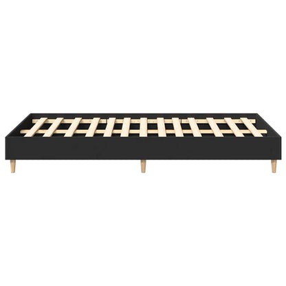 Bed Frame No Mattress Black 135x190 cm Double Engineered Wood