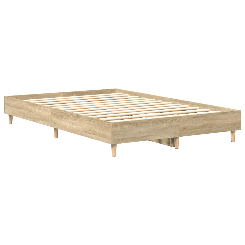 Bed Frame No Mattress Sonoma Oak 135x190 cm Double Engineered Wood