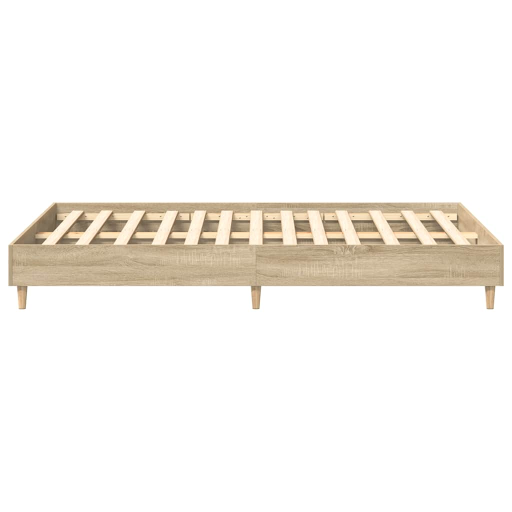 Bed Frame No Mattress Sonoma Oak 135x190 cm Double Engineered Wood