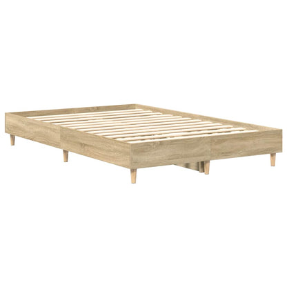 Bed Frame No Mattress Sonoma Oak 135x190 cm Double Engineered Wood