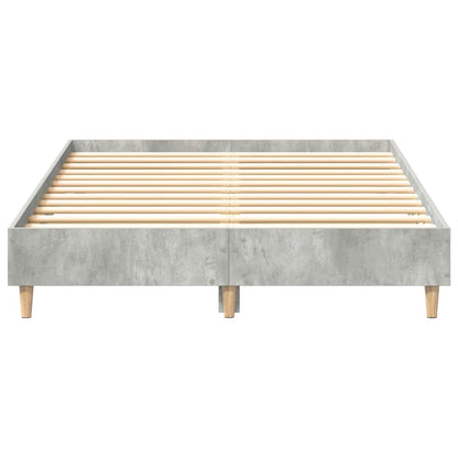 Bed Frame No Mattress Concrete Grey 135x190 cm Double Engineered Wood