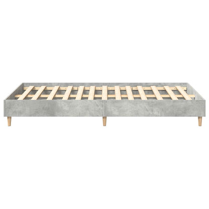 Bed Frame No Mattress Concrete Grey 135x190 cm Double Engineered Wood