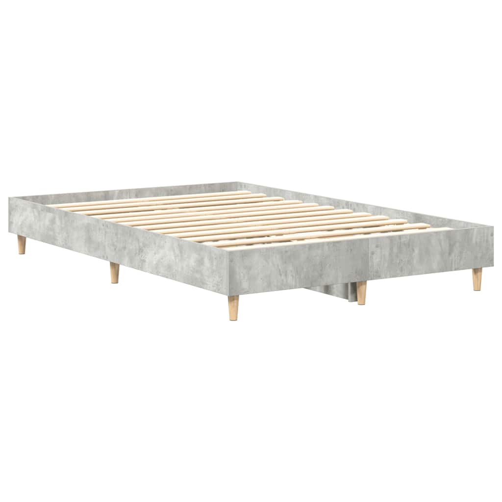 Bed Frame No Mattress Concrete Grey 135x190 cm Double Engineered Wood