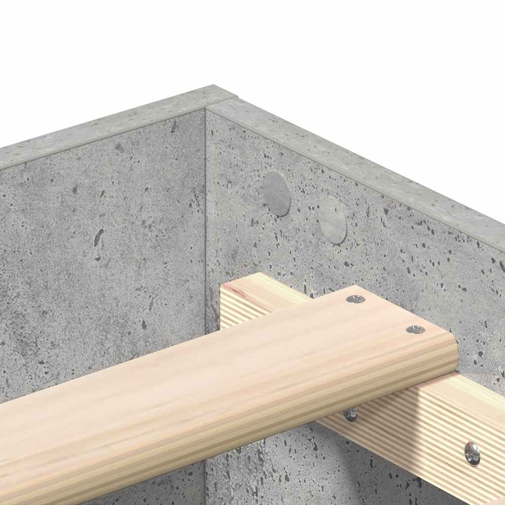 Bed Frame No Mattress Concrete Grey 135x190 cm Double Engineered Wood