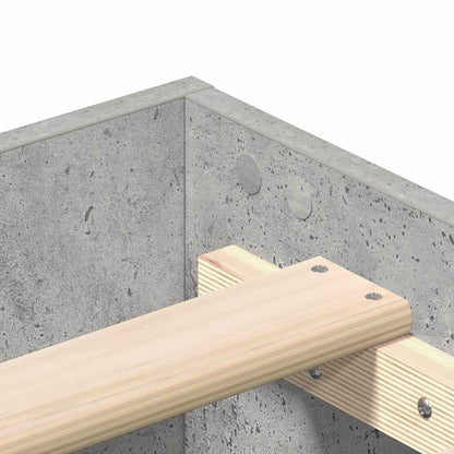 Bed Frame No Mattress Concrete Grey 135x190 cm Double Engineered Wood