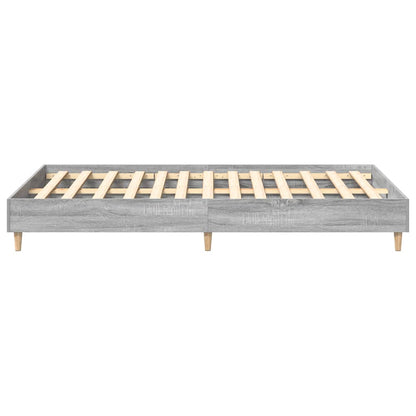 Bed Frame No Mattress Grey Sonoma 135x190 cm Double Engineered Wood