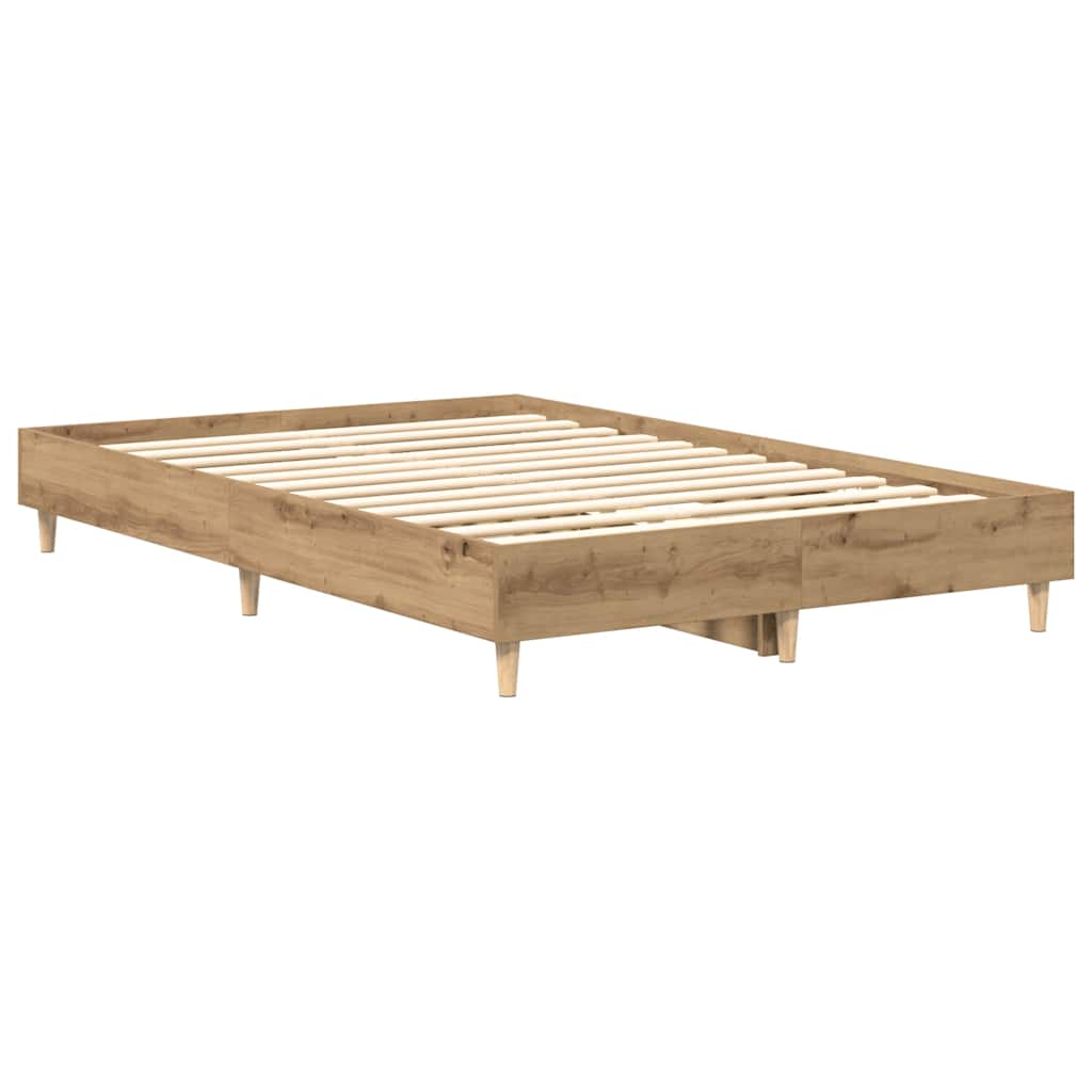 Bed Frame No Mattress Artisan Oak 135x190 cm Double Engineered Wood