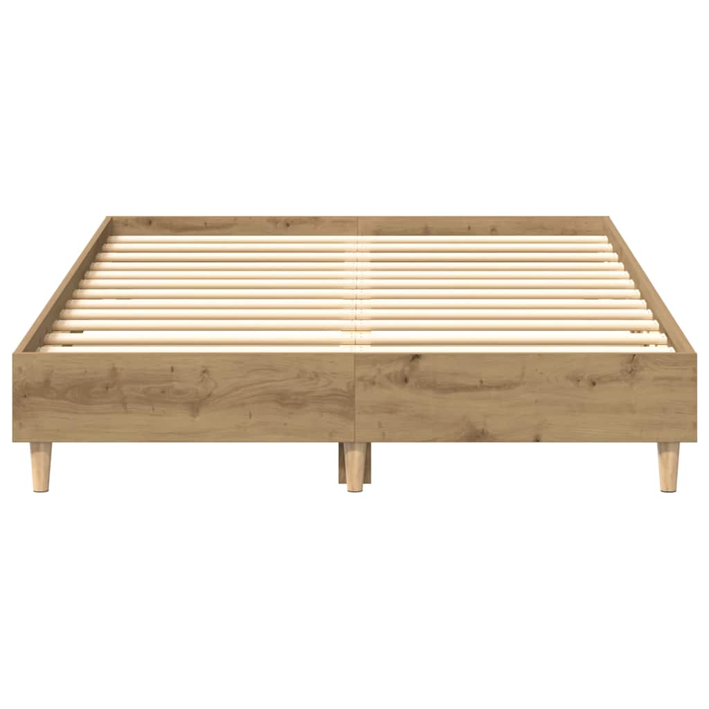 Bed Frame No Mattress Artisan Oak 135x190 cm Double Engineered Wood