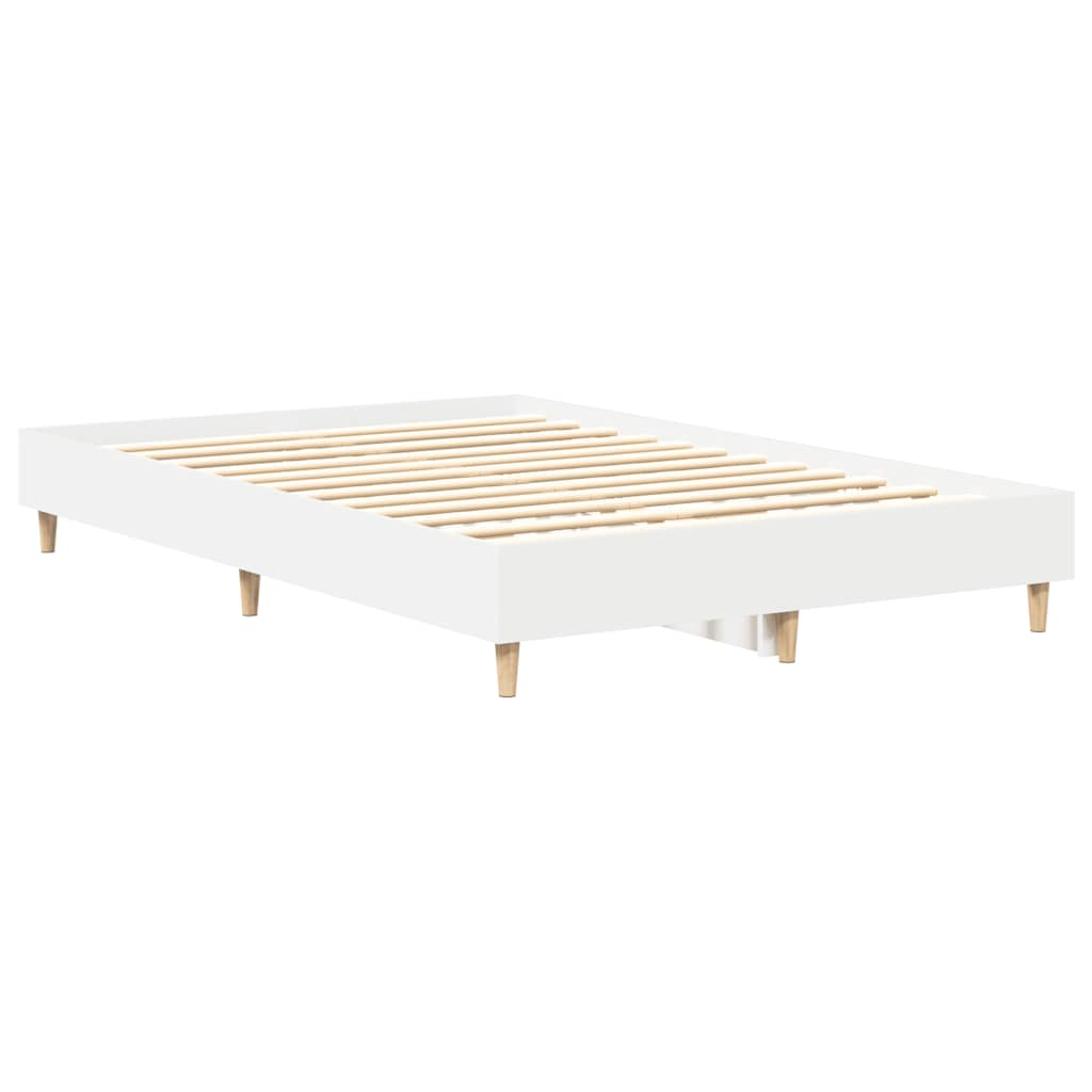 Bed Frame No Mattress White 120x190 cm Small Double Engineered Wood