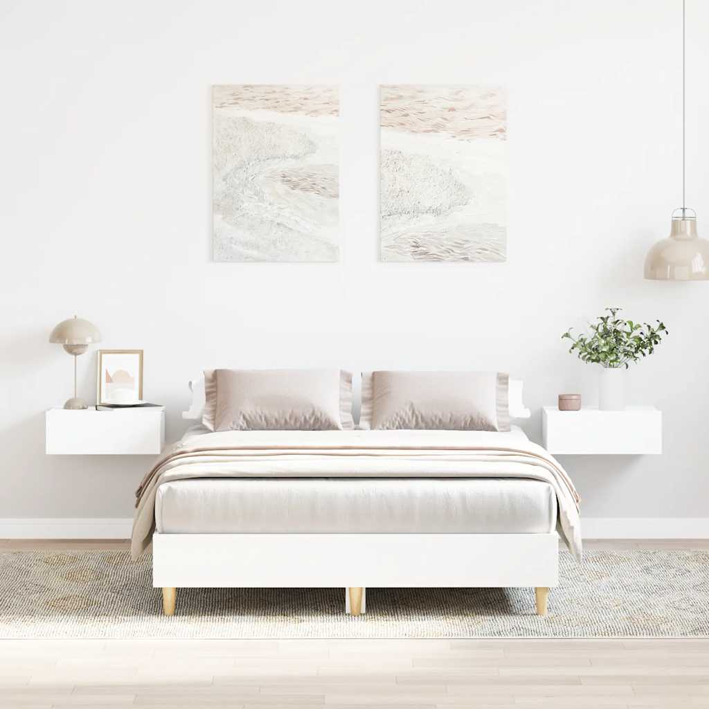 Bed Frame No Mattress White 120x190 cm Small Double Engineered Wood