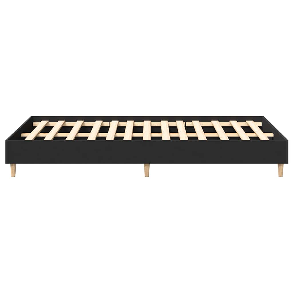 Bed Frame No Mattress Black 120x190 cm Small Double Engineered Wood