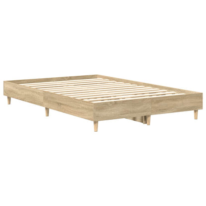 Bed Frame No Mattress Sonoma Oak 120x190 cm Small Double Engineered Wood