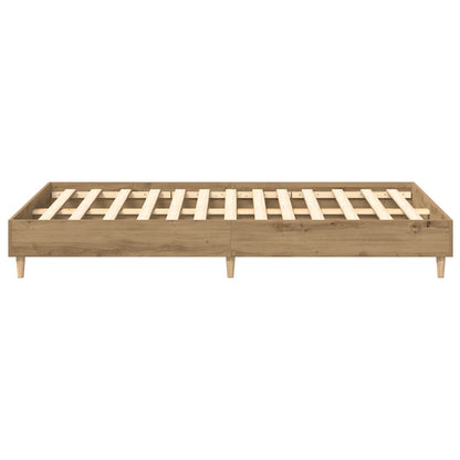 Bed Frame No Mattress Artisan Oak 120x190 cm Small Double Engineered Wood