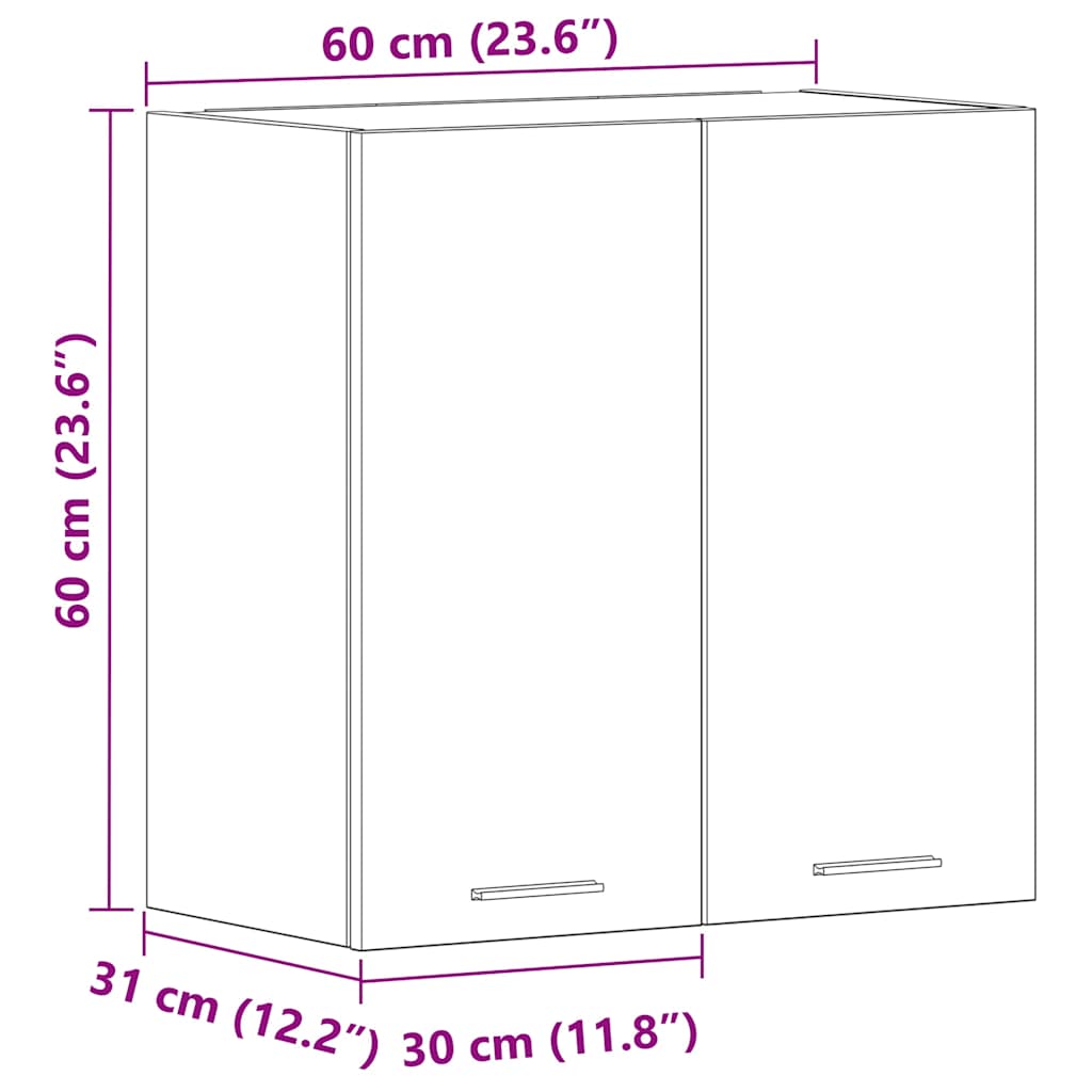 Kitchen Wall Cabinet Old Wood 60x31x60 cm Engineered Wood