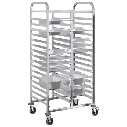 Tray Trolley with 32 GN Containers 75x55x162.5 cm Stainless Steel