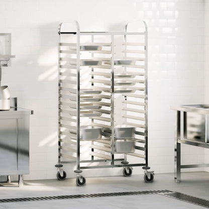 Tray Trolley with 32 GN Containers 75x55x162.5 cm Stainless Steel