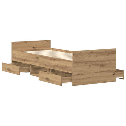 Bed Frame without Mattress Artisan Oak 90x190 cm Single Engineered Wood