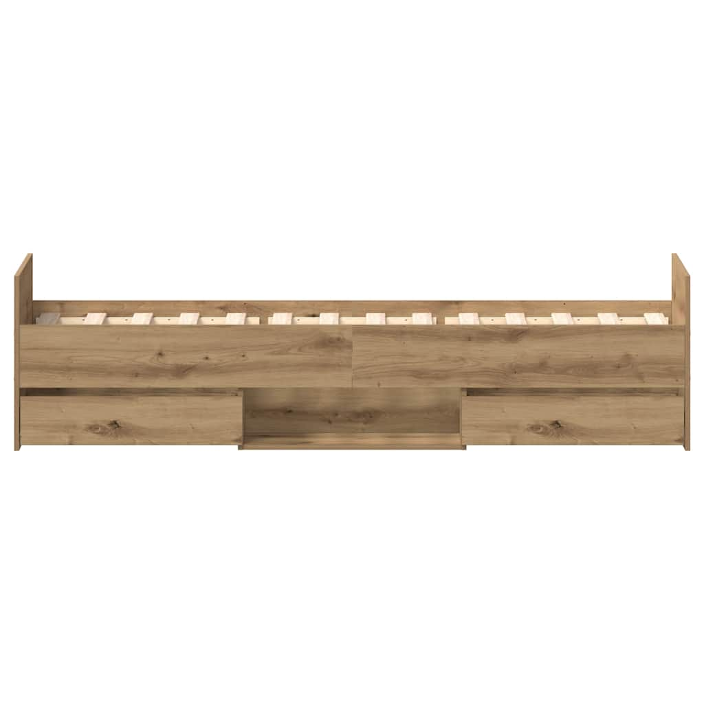 Bed Frame without Mattress Artisan Oak 90x190 cm Single Engineered Wood