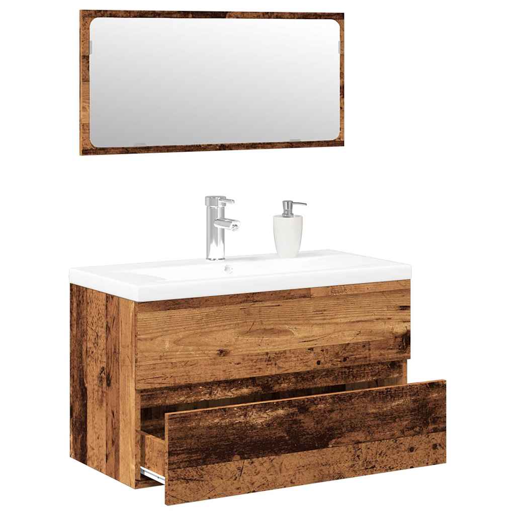 Bathroom Furniture Set Old Wood Engineered Wood