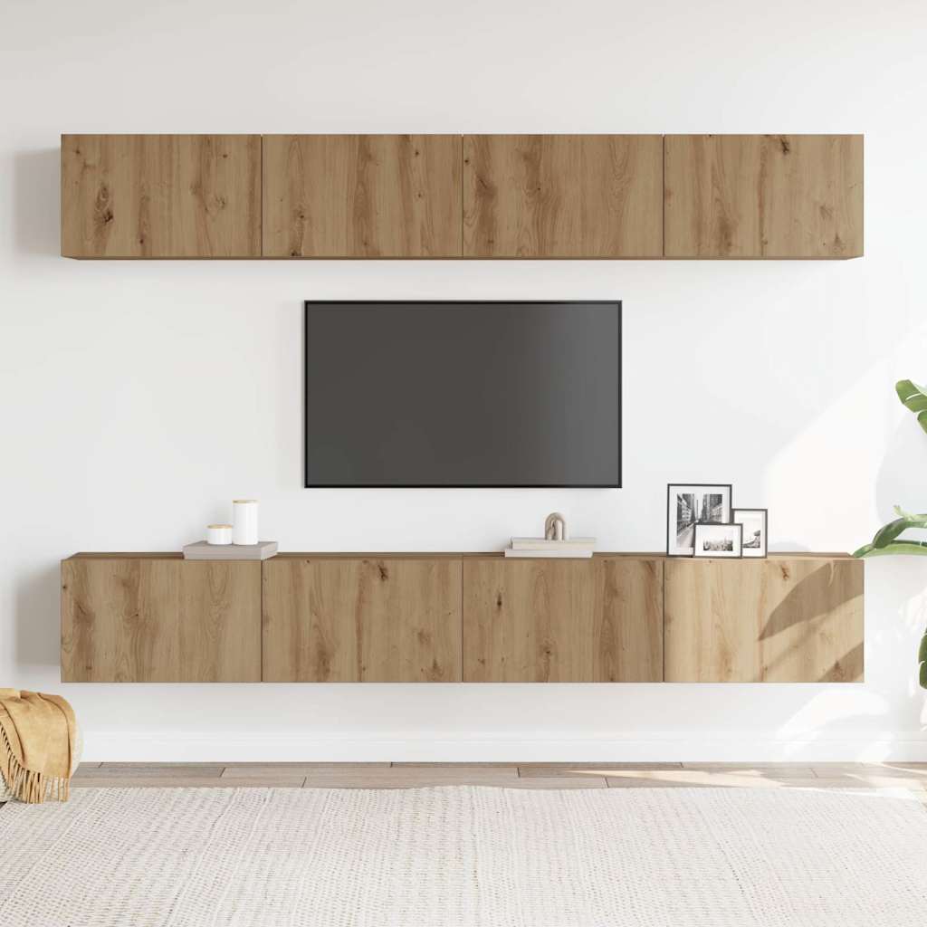 Wall Mounted TV Cabinets 4 pcs Artisan Oak 100x30x30 cm