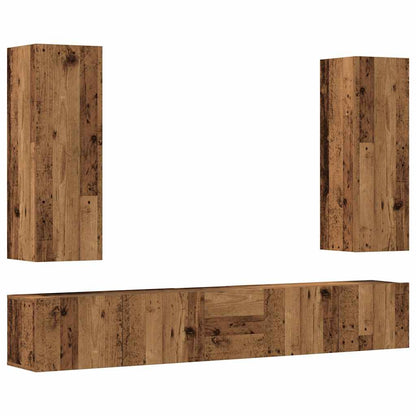 Wall Mounted TV cabinets 5 pcs Old Wood Engineered Wood