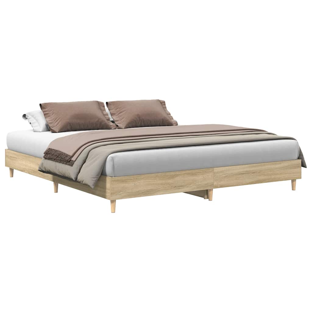 Bed Frame without Mattress Sonoma Oak 180x200cm Engineered Wood