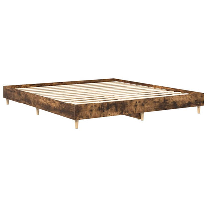 Bed Frame without Mattress Smoked Oak 180x200cm Engineered Wood