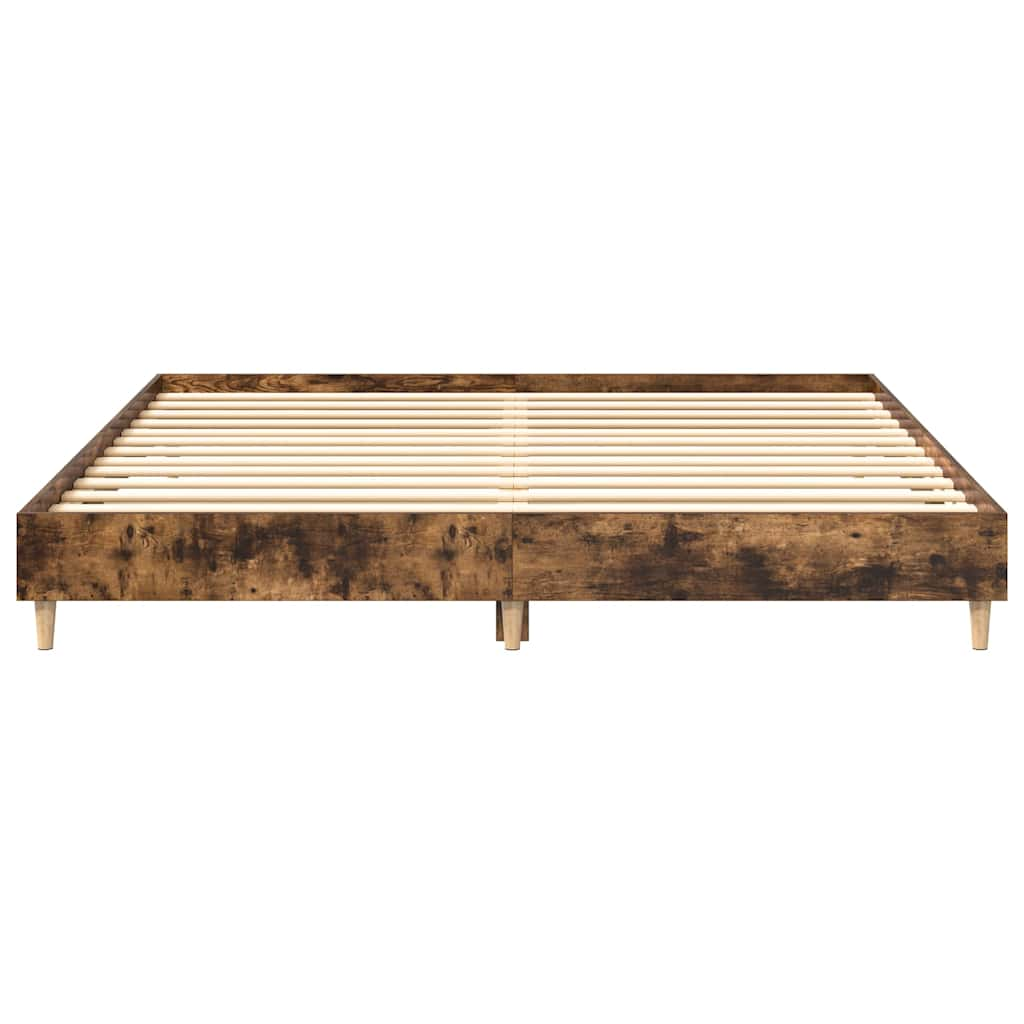 Bed Frame without Mattress Smoked Oak 180x200cm Engineered Wood