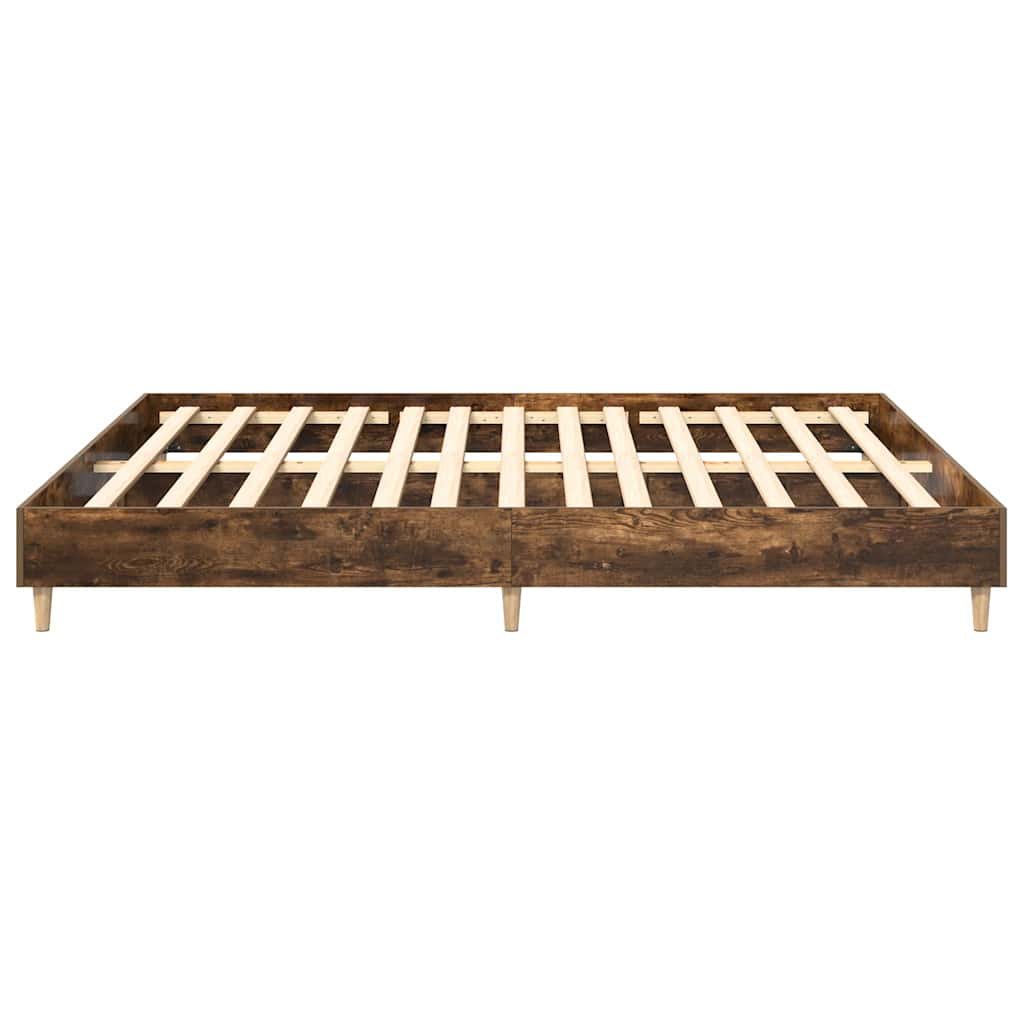 Bed Frame without Mattress Smoked Oak 180x200cm Engineered Wood