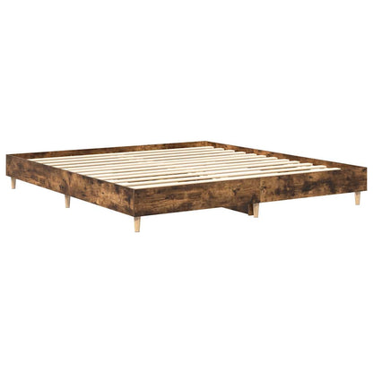 Bed Frame without Mattress Smoked Oak 180x200cm Engineered Wood