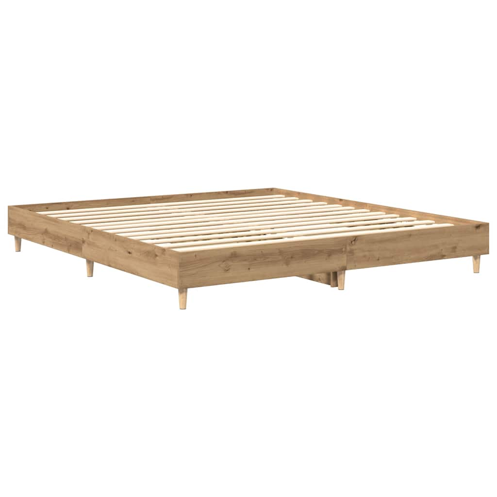 Bed Frame without Mattress Artisan Oak 180x200cm Engineered Wood