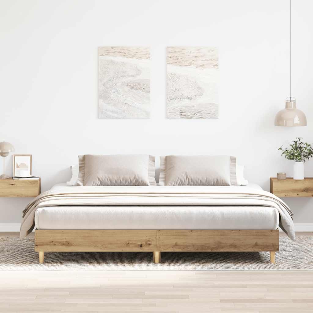 Bed Frame without Mattress Artisan Oak 180x200cm Engineered Wood