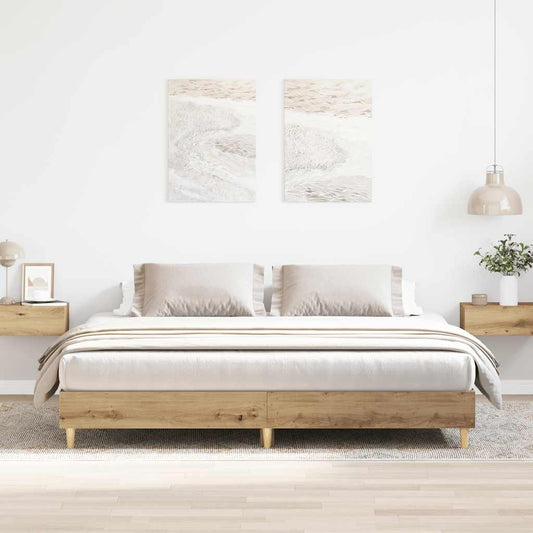 Bed Frame without Mattress Artisan Oak 180x200cm Engineered Wood