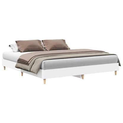 Bed Frame without Mattress White 160x200cm Engineered Wood