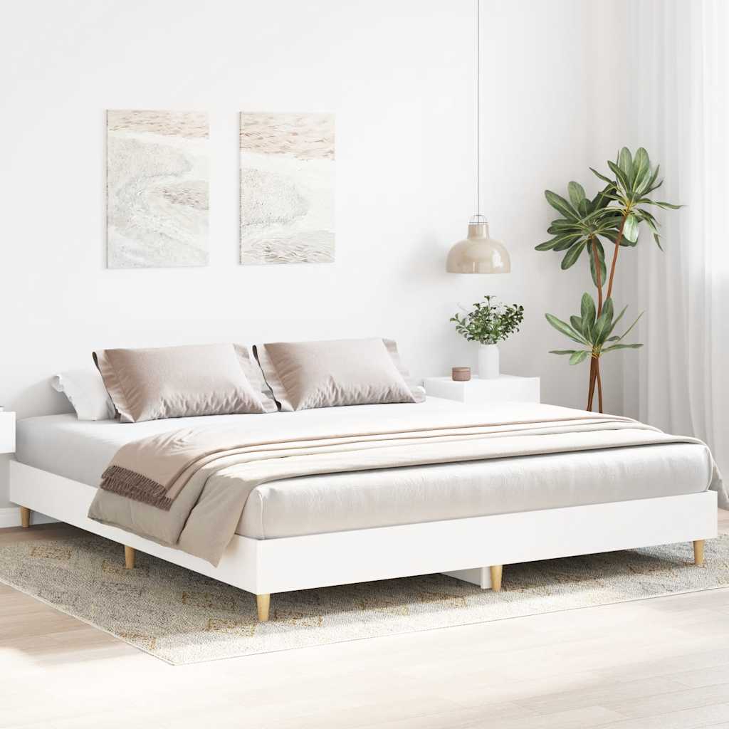 Bed Frame without Mattress White 160x200cm Engineered Wood