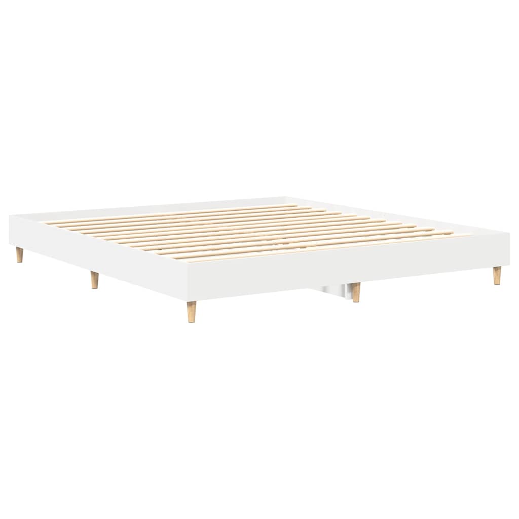 Bed Frame without Mattress White 160x200cm Engineered Wood