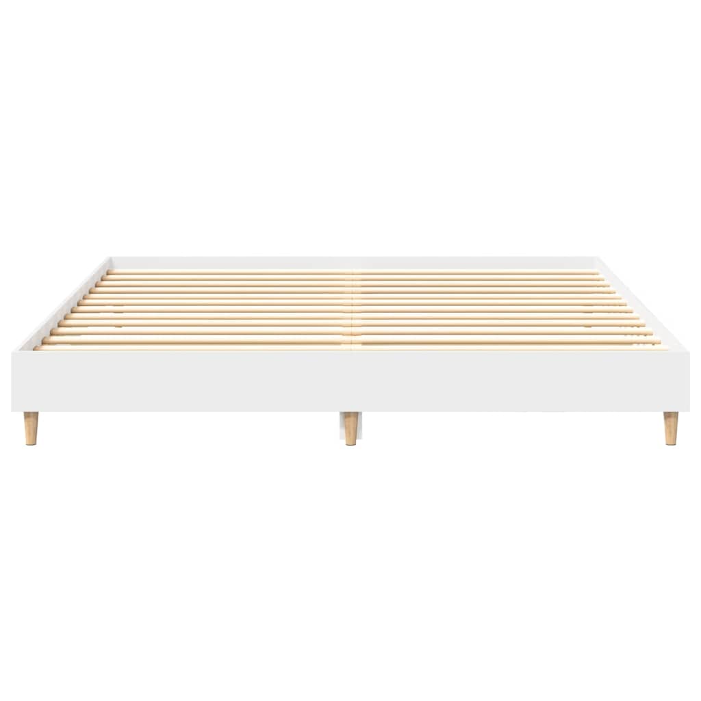 Bed Frame without Mattress White 160x200cm Engineered Wood