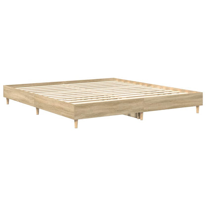 Bed Frame without Mattress Sonoma Oak 160x200cm Engineered Wood